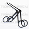 Bellucci Micro Ear Scissors Black Teflon Coated Curved Left 7.5cm