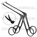 Bellucci Micro Ear Scissors Black Teflon Coated Curved Left 7.5cm